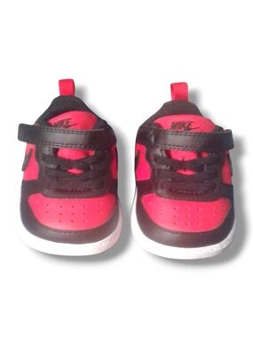 Nike Court Borough Low 2 TD Gym Red Black DV5458-600 Toddler Size 4C